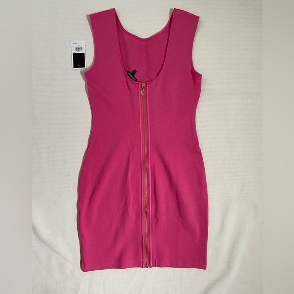 NWT Juicy Couture Highlighter Pink Solid Ponte Dress - Picture 3 of 8